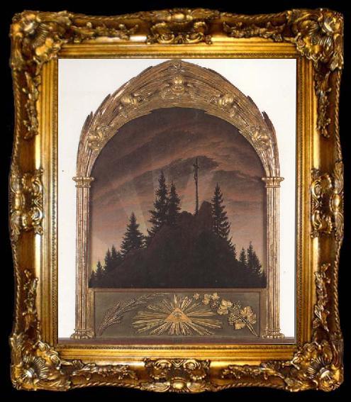 framed  Caspar David Friedrich The Cross in the Mountains (mk45), ta009-2